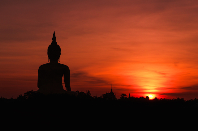 Buddha with Orange Background