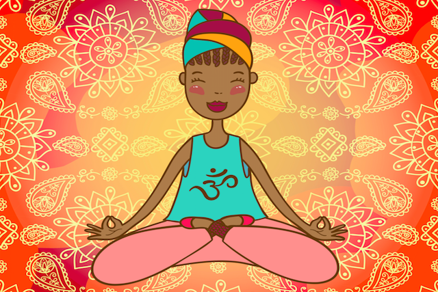 Happy Meditating Woman