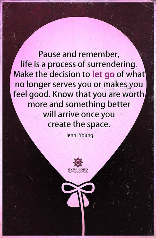 Life is a process of surrendering