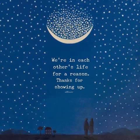 We're in each other's life for a reason