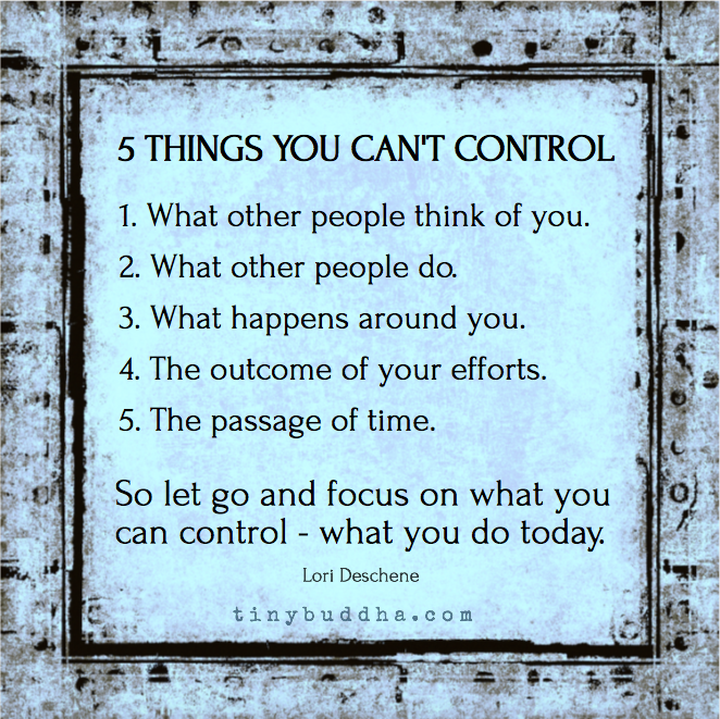 5 things you can't control