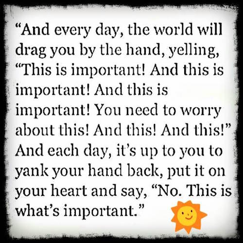 This is what's important