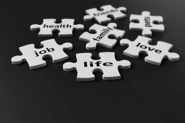 Life is like a puzzle..Life consists of many components, 3d rendering